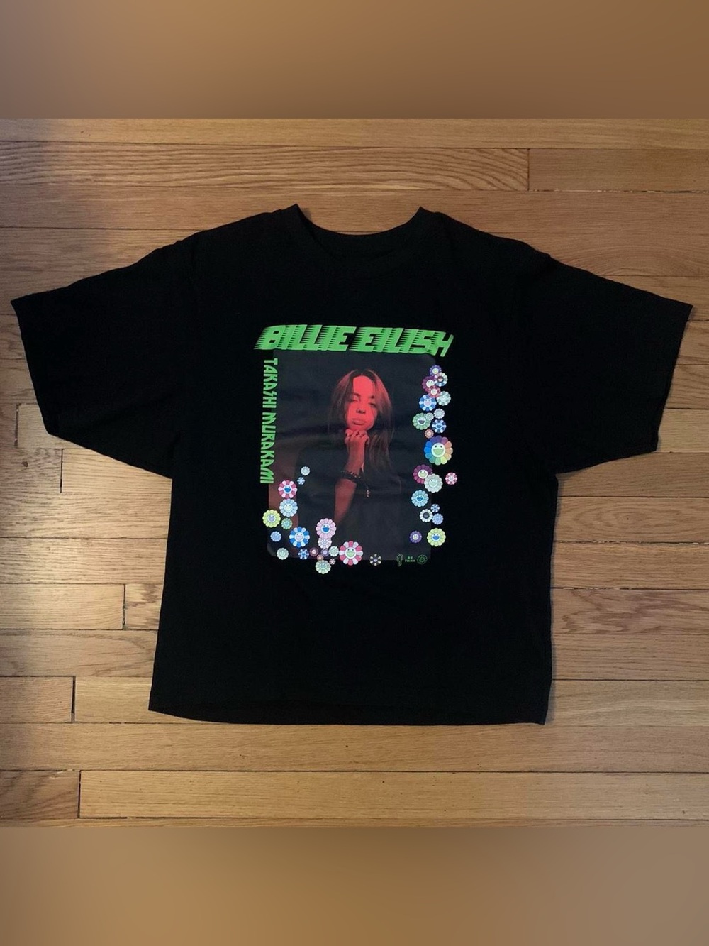 Billie Eilish and Takashi Muakami Collaboration graphic tee